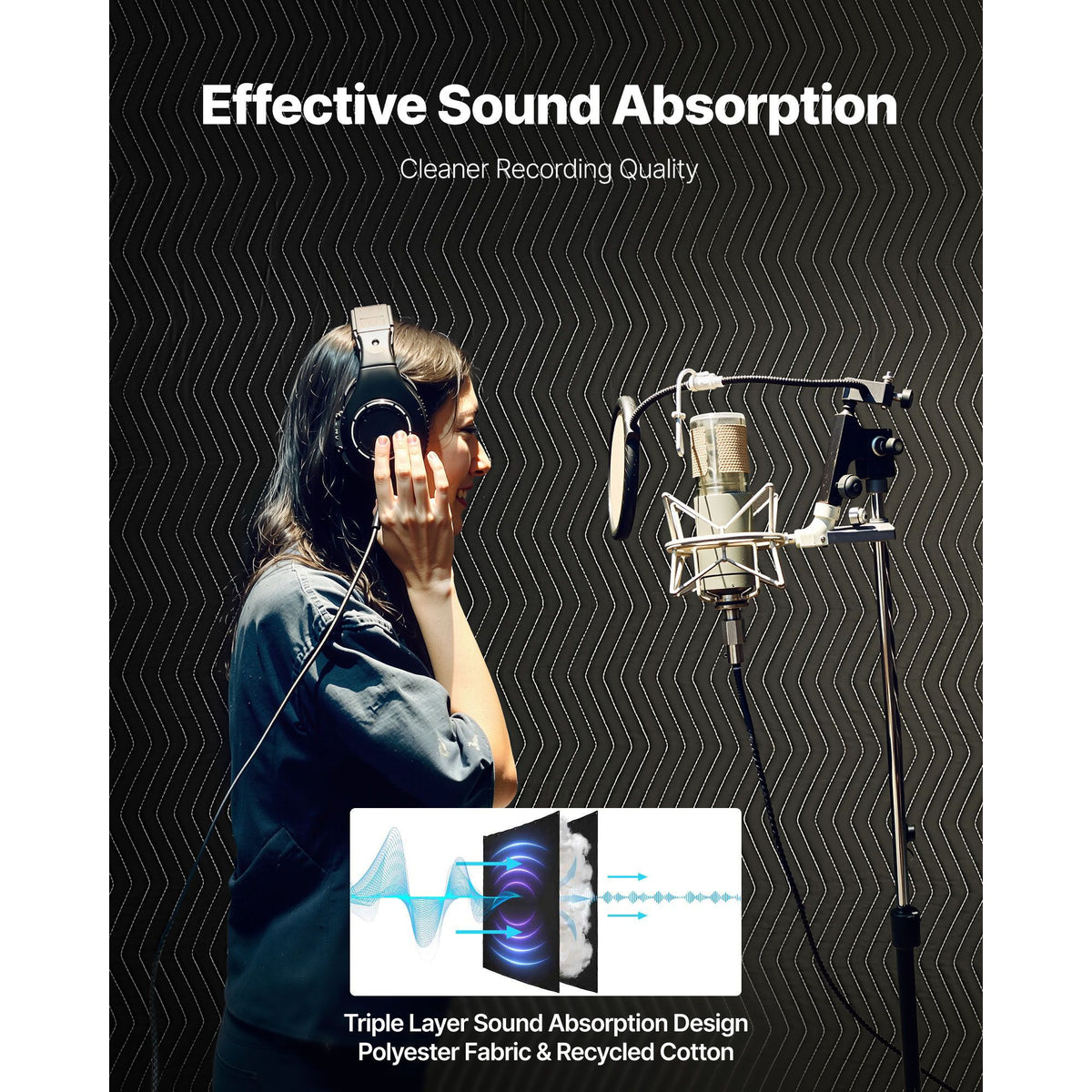 Grommeted Sound-Dampening Blanket for Recording Spaces
