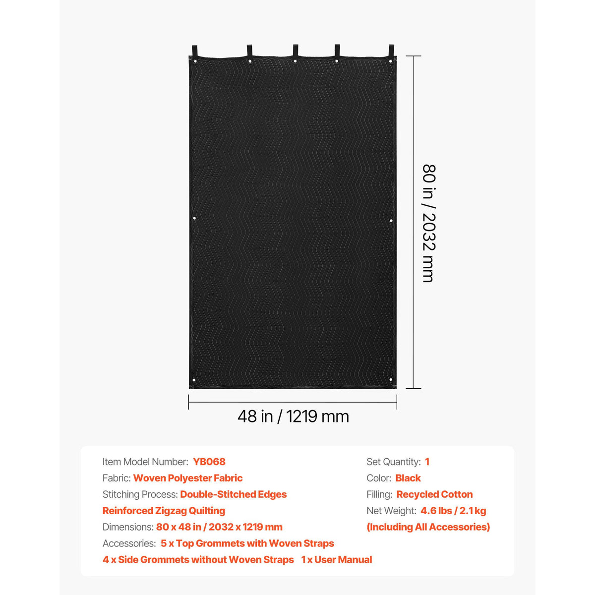 Grommeted Sound-Dampening Blanket for Recording Spaces