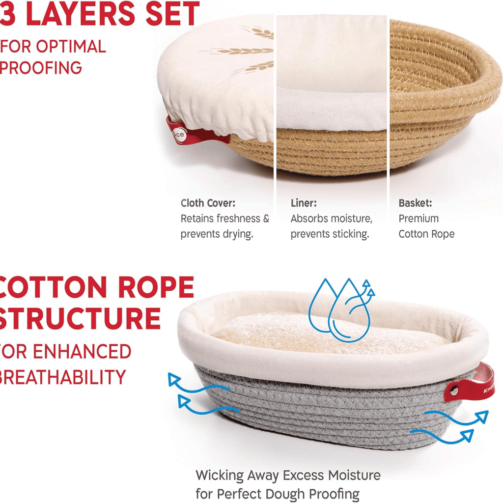 All-in-One Sourdough Baking Kit – Jar, Banneton Baskets, Scoring Lame