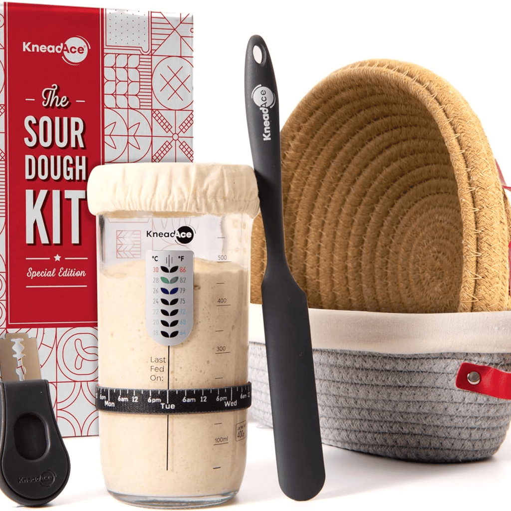 All-in-One Sourdough Baking Kit – Jar, Banneton Baskets, Scoring Lame