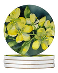 South Carolina Yellow Jessamine Watercolor Coasters