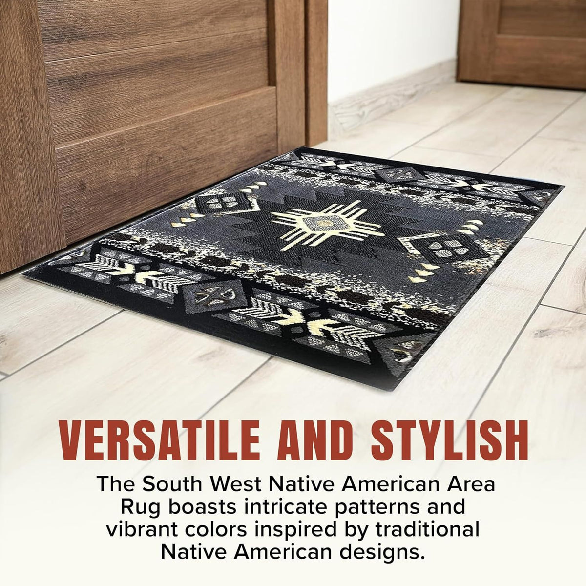 Gray Southwest Tribal Runner Rug for Hallways