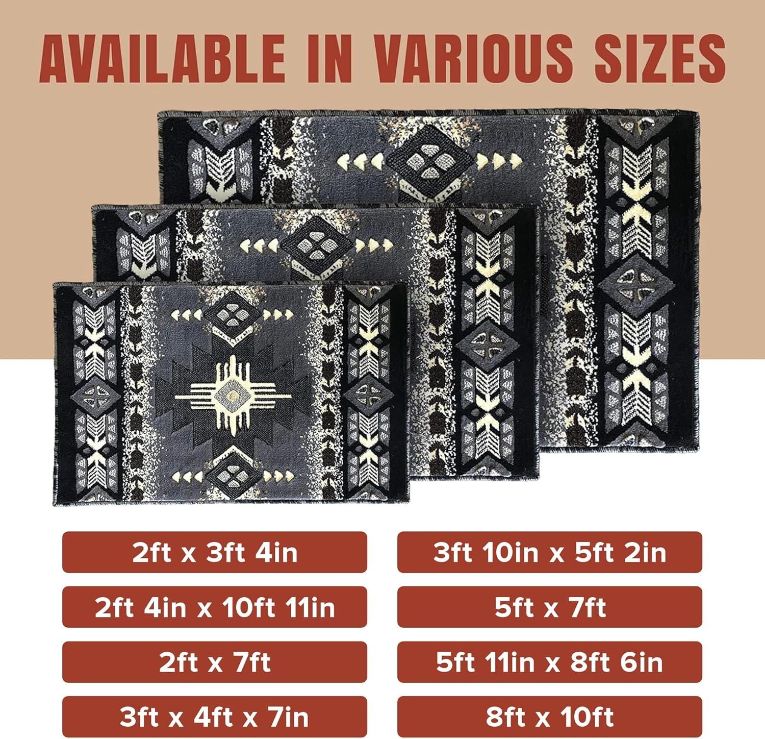 Gray Southwest Tribal Runner Rug for Hallways