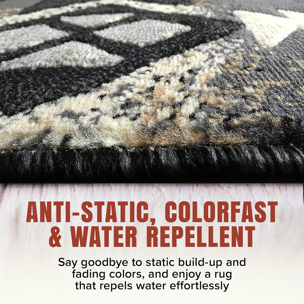 Gray Southwest Tribal Runner Rug for Hallways