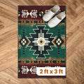 Hunter Green Southwest Native American-Inspired Area Rug