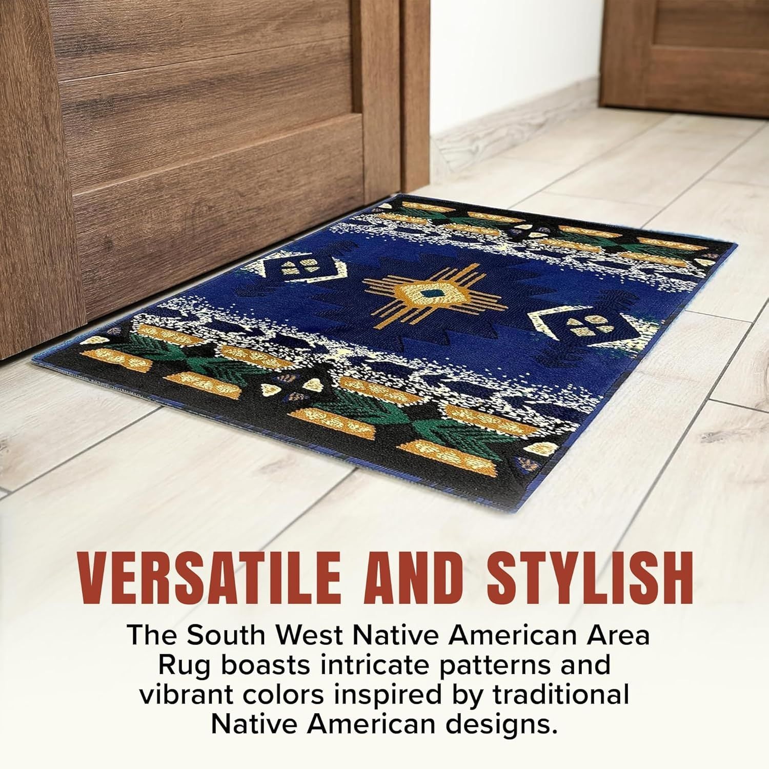 Navy Southwestern Tribal Runner Rug