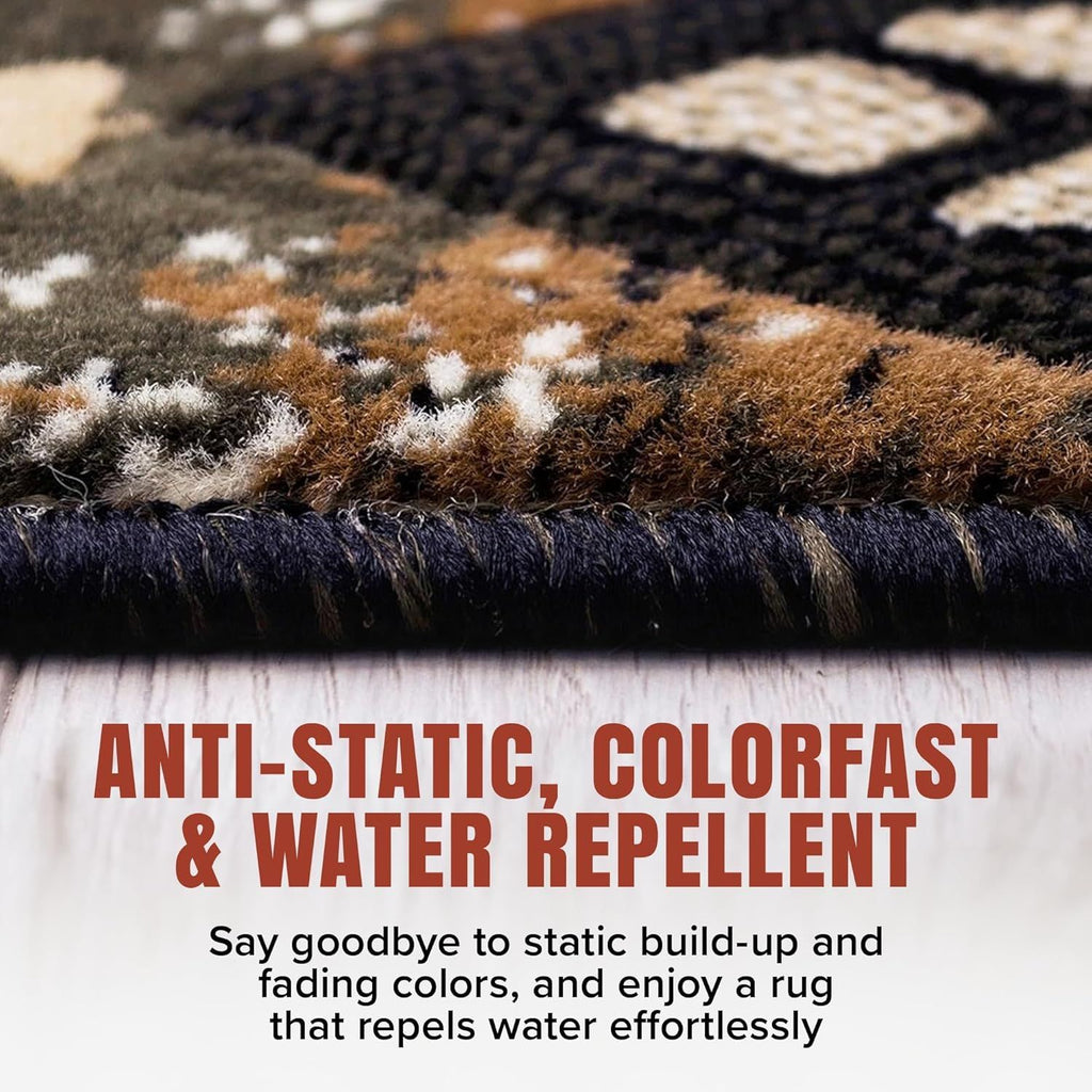 Southwest Native American Area Rug – Thick, Soft, everyday Tribal Design for Bedroom, Living Room & Hallway