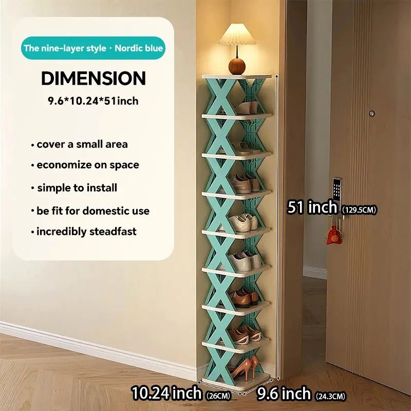 Space-Saving 9-Level Shoe Organizer - Adjustable Tier Rack for Closet/Entryway