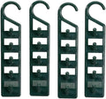 Space Saving Closet Hanger Holders – Set of 4 Everyday Green Plastic Organizers with 5