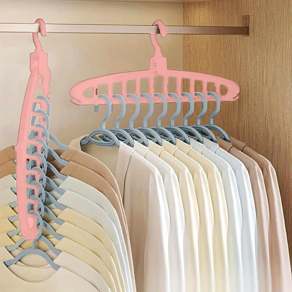 Space Saving Hangers, Clothes Hangers, 11 Holes Sturdy Hanger Clothes Organizer, Wardrobe Storage Ha