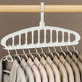 Space Saving Hangers, Clothes Hangers, 11 Holes Sturdy Hanger Clothes Organizer, Wardrobe Storage Ha - White