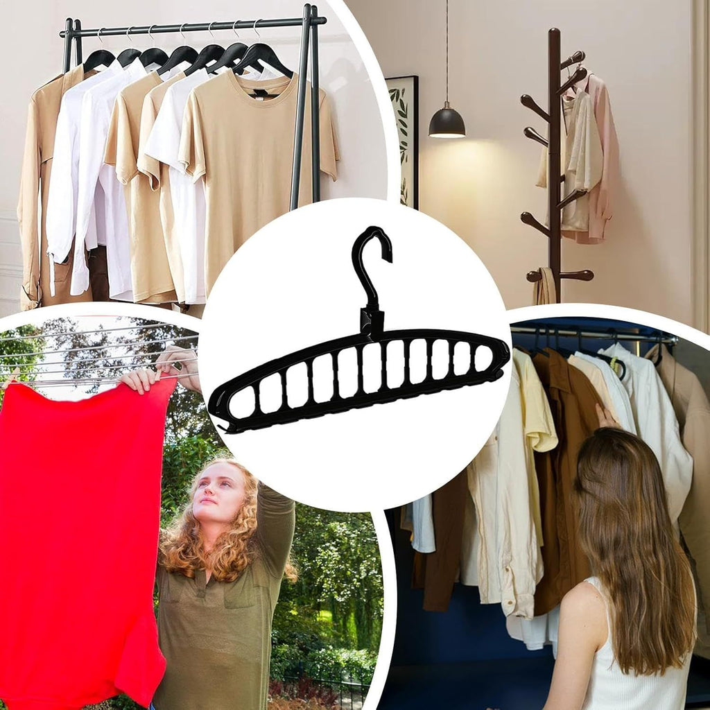 Space Saving Hangers, Clothes Hangers, 11 Holes Sturdy Hanger Clothes Organizer, Wardrobe Storage Ha