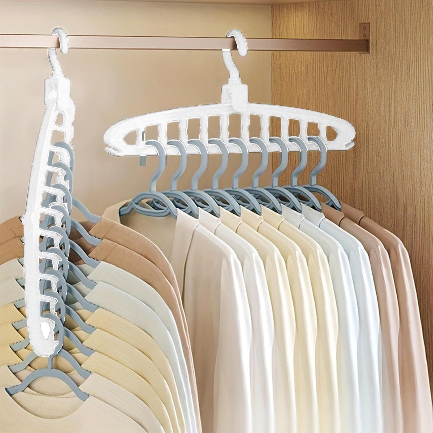 Space Saving Hangers, Clothes Hangers, 11 Holes Sturdy Hanger Clothes Organizer, Wardrobe Storage Ha