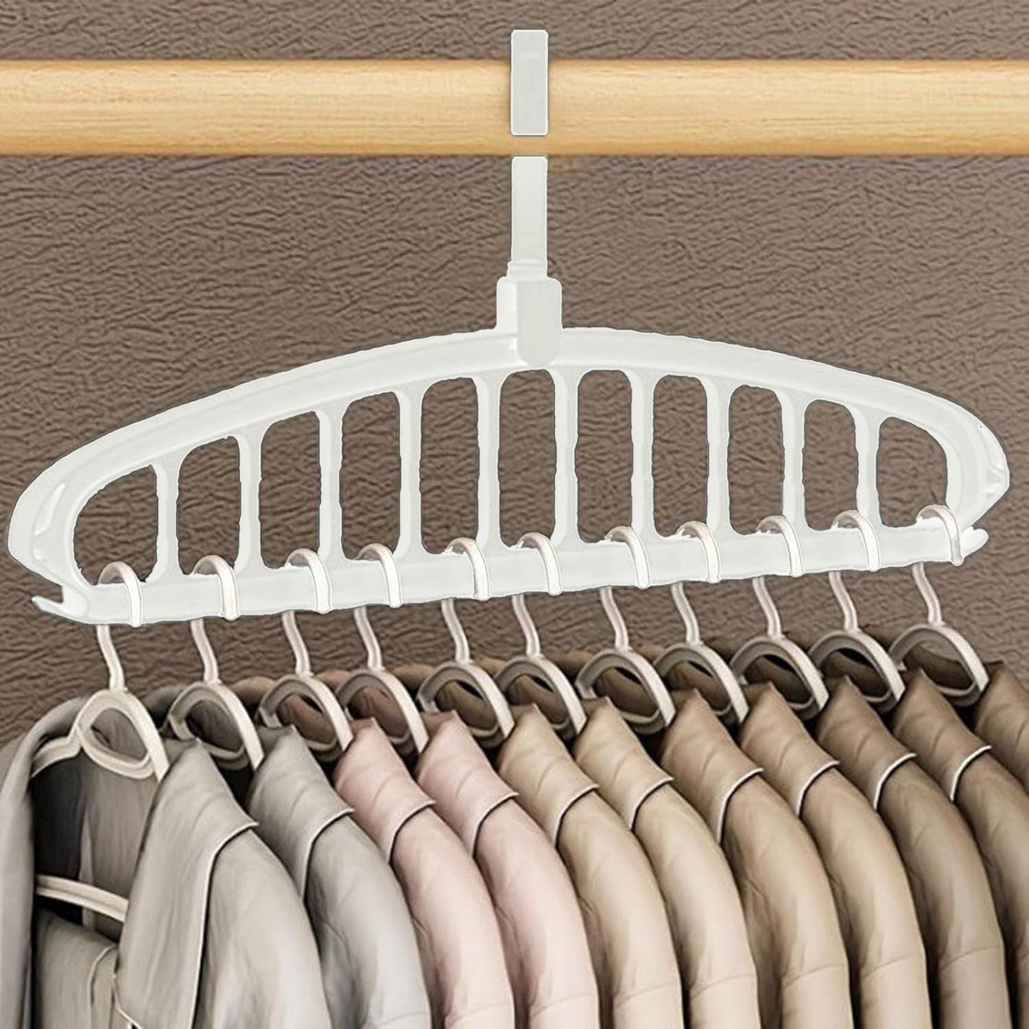 Space Saving Hangers, Clothes Hangers, 11 Holes Sturdy Hanger Clothes Organizer, Wardrobe Storage Ha