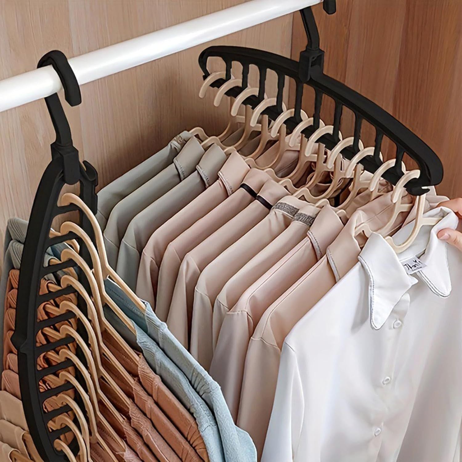 Space Saving Hangers, Clothes Hangers, 11 Holes Sturdy Hanger Clothes Organizer, Wardrobe Storage Ha