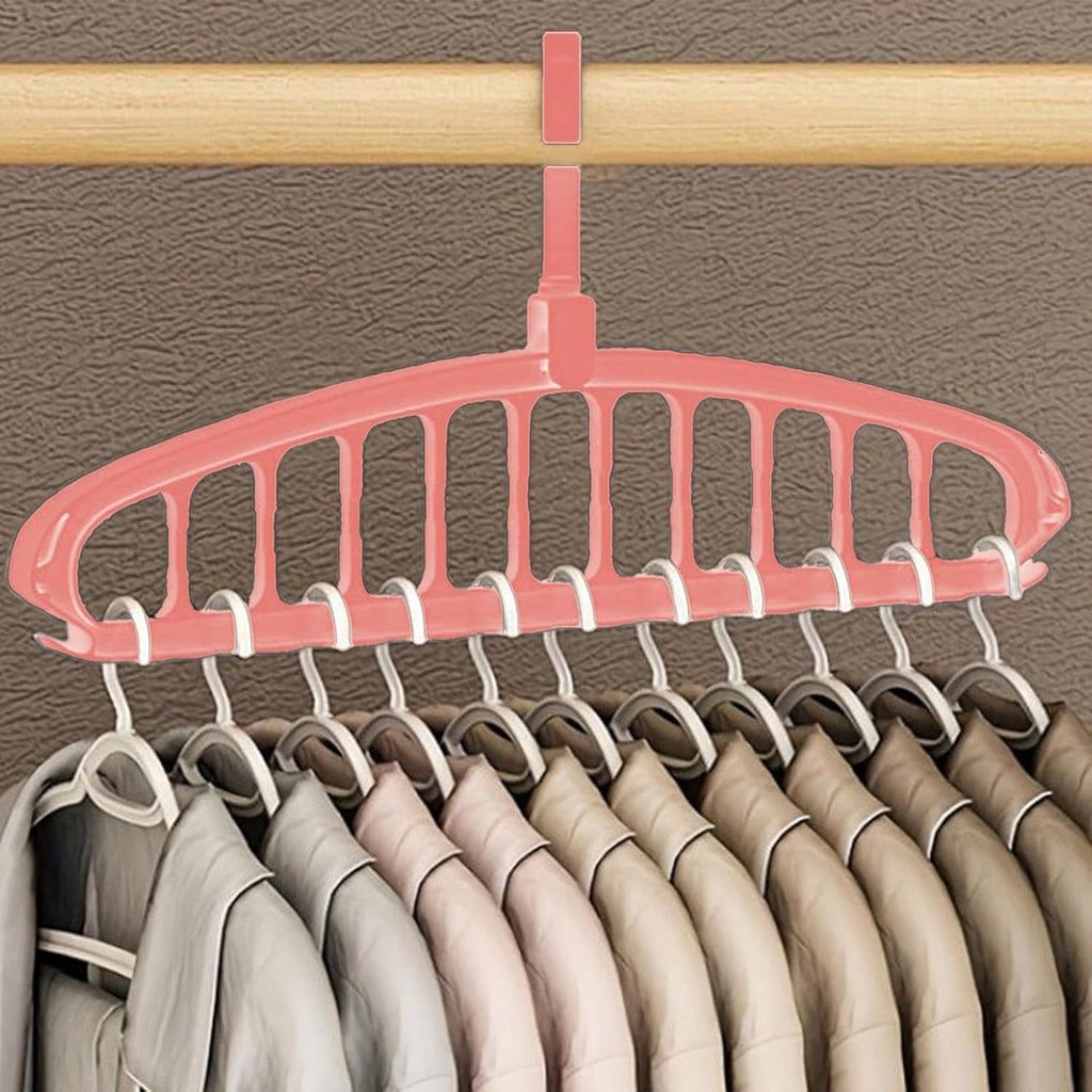 Space Saving Hangers, Clothes Hangers, 11 Holes Sturdy Hanger Clothes Organizer, Wardrobe Storage Ha