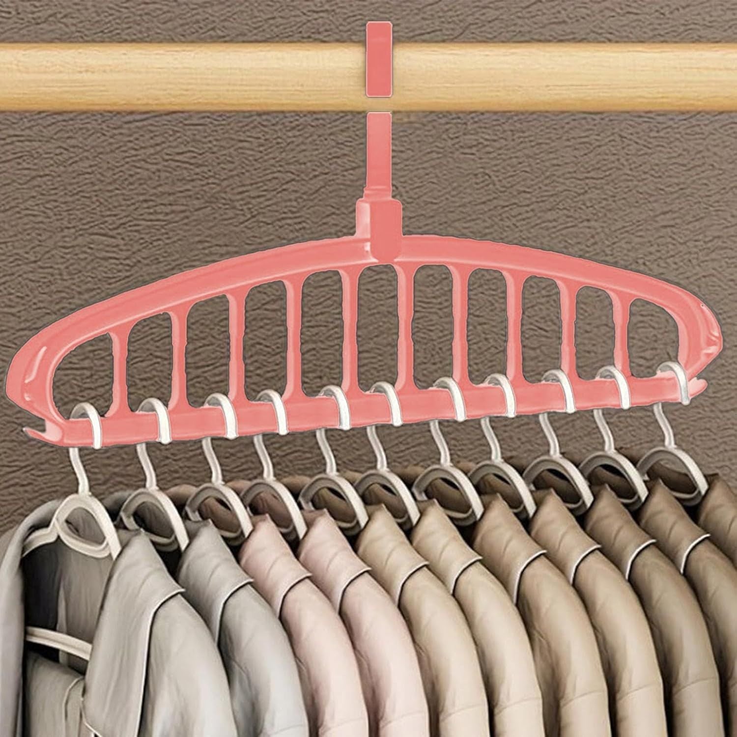 Space Saving Hangers, Clothes Hangers, 11 Holes Sturdy Hanger Clothes Organizer, Wardrobe Storage Ha