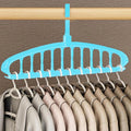 Space Saving Hangers, Clothes Hangers, 11 Holes Sturdy Hanger Clothes Organizer, Wardrobe Storage Ha - Skyy Blue