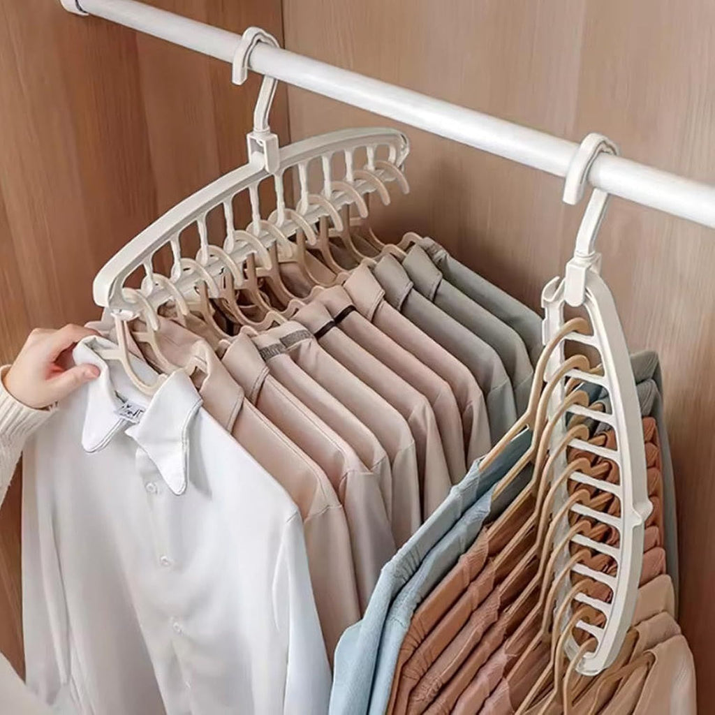 Space Saving Hangers, Clothes Hangers, 11 Holes Sturdy Hanger Clothes Organizer, Wardrobe Storage Ha