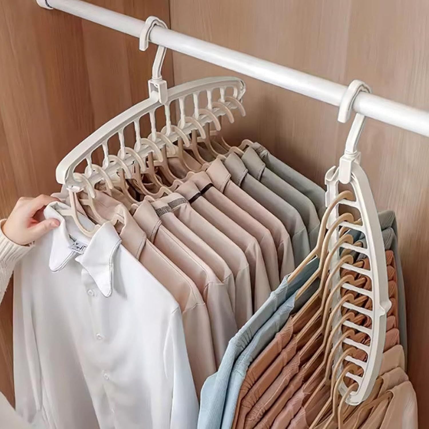 Space Saving Hangers, Clothes Hangers, 11 Holes Sturdy Hanger Clothes Organizer, Wardrobe Storage Ha
