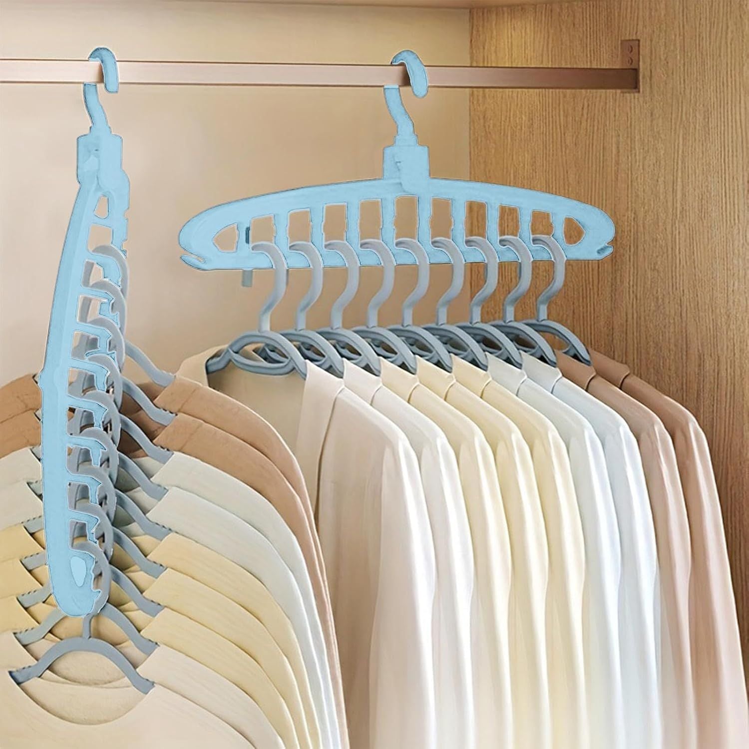 Space Saving Hangers, Clothes Hangers, 11 Holes Sturdy Hanger Clothes Organizer, Wardrobe Storage Ha