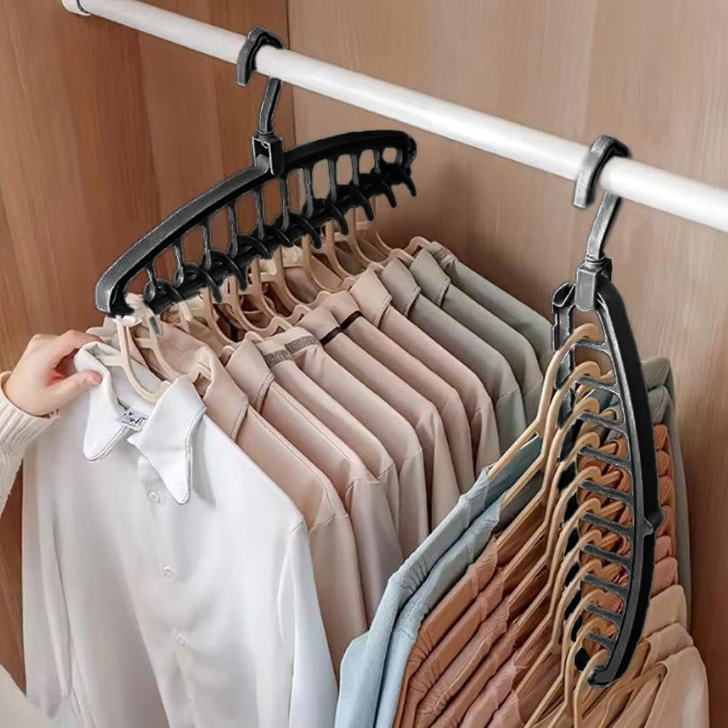 Space Saving Hangers, Clothes Hangers, 11 Holes Sturdy Hanger Clothes Organizer, Wardrobe Storage Ha