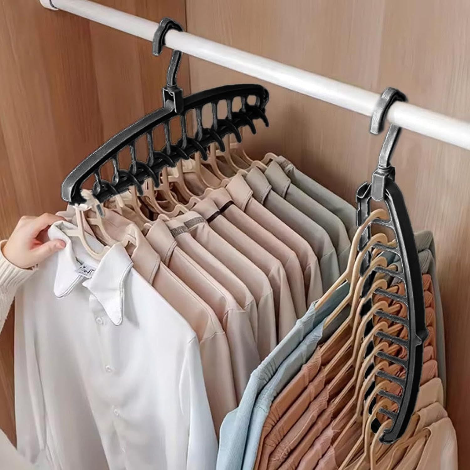 Space Saving Hangers, Clothes Hangers, 11 Holes Sturdy Hanger Clothes Organizer, Wardrobe Storage Ha