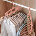 Space Saving Hangers, Clothes Hangers, 11 Holes Sturdy Hanger Clothes Organizer, Wardrobe Storage Ha - Red