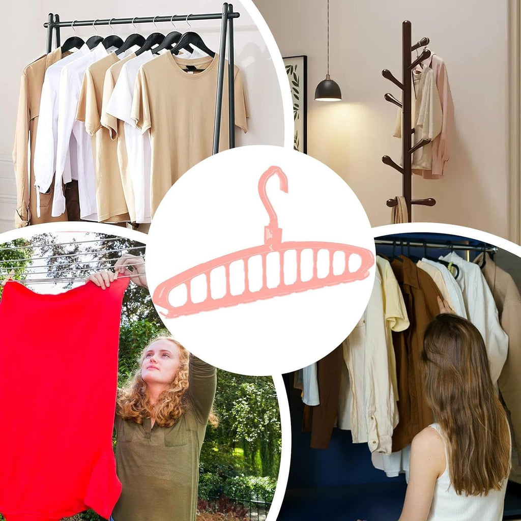Space Saving Hangers, Clothes Hangers, 11 Holes Sturdy Hanger Clothes Organizer, Wardrobe Storage Ha