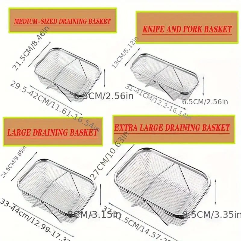 "Space-Saving Kitchen Sink Organizer - Collapsible 304 Stainless Steel Drain Rack for