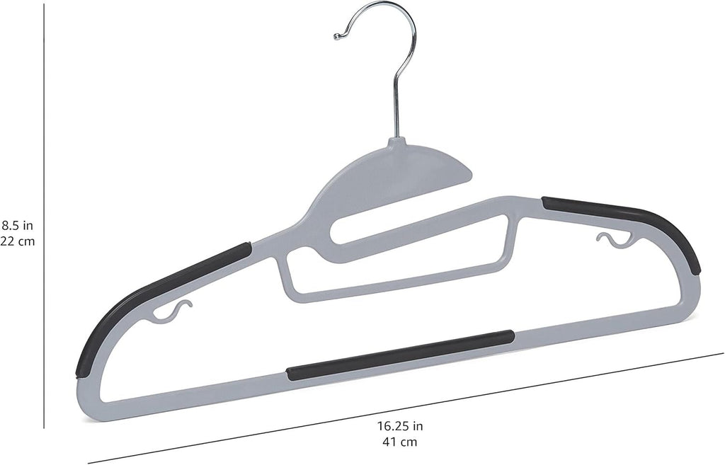 Slim Hangers with Collar Slit and Strap Hooks
