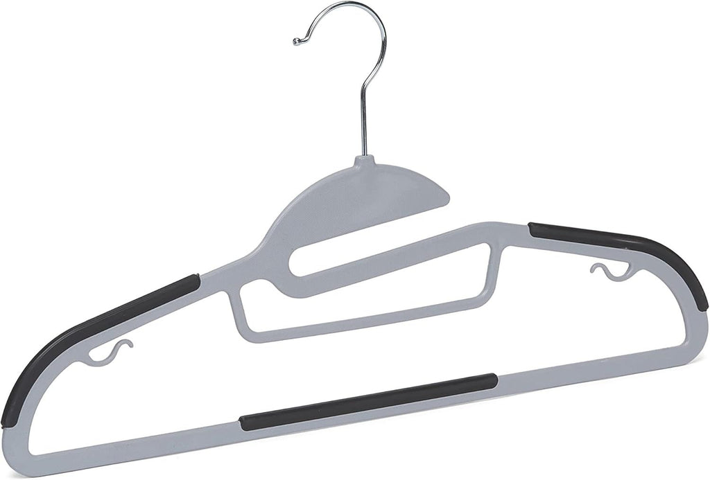 Slim Hangers with Collar Slit and Strap Hooks