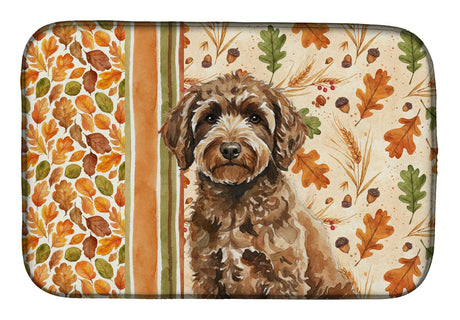 Spanish Water Dog Heirloom Fall Dish Drying Mat