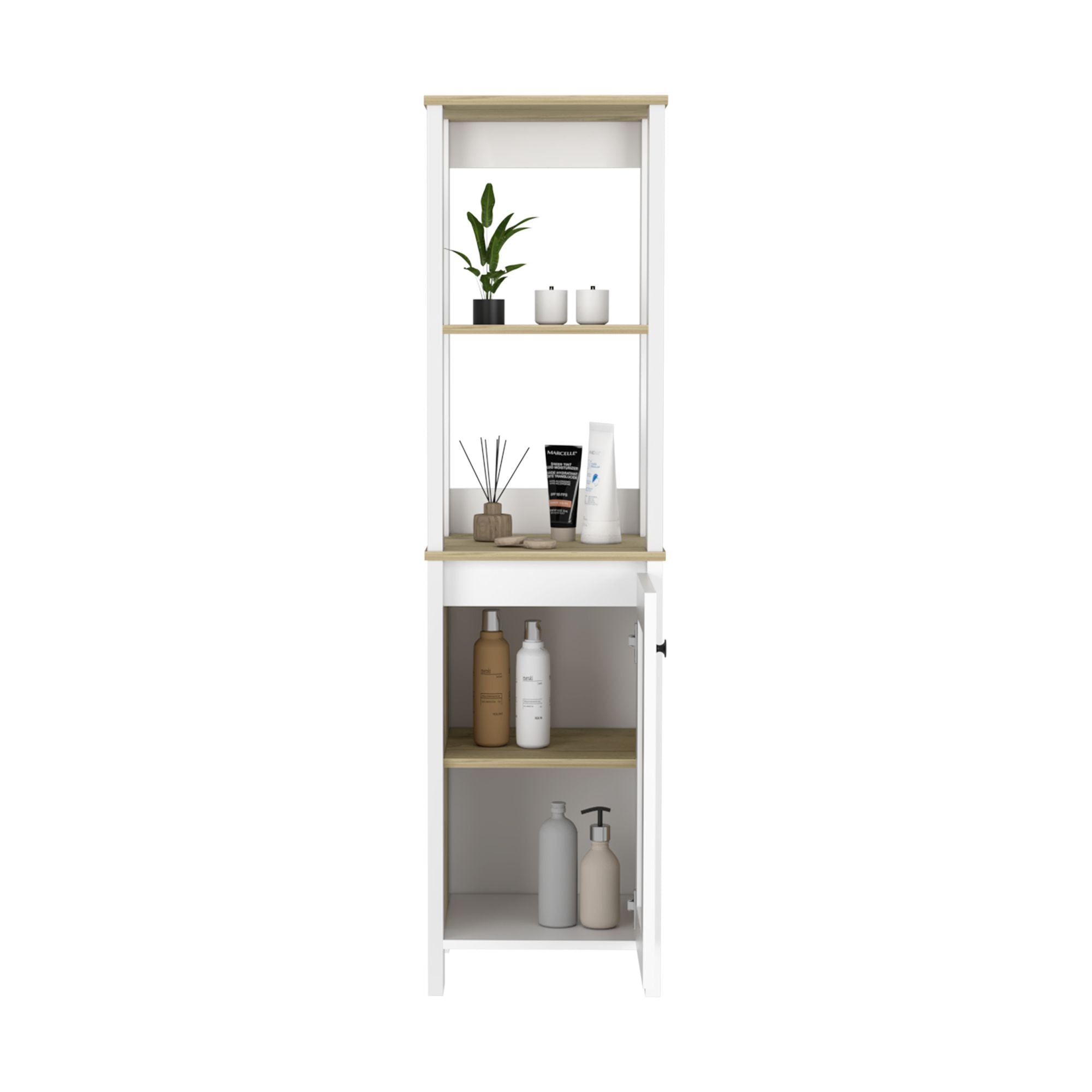 St. Clair Linen Cabinet with Open and Concealed Shelving