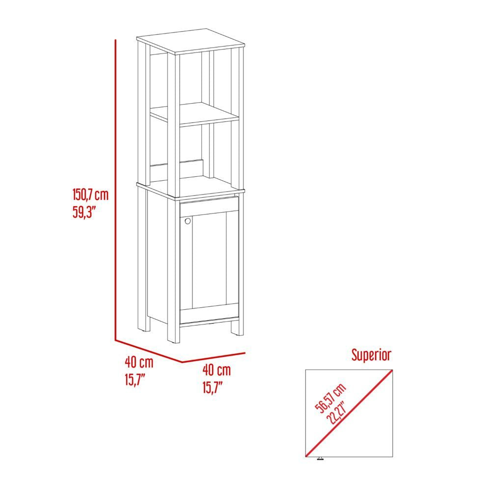 St. Clair Linen Cabinet with Open and Concealed Shelving
