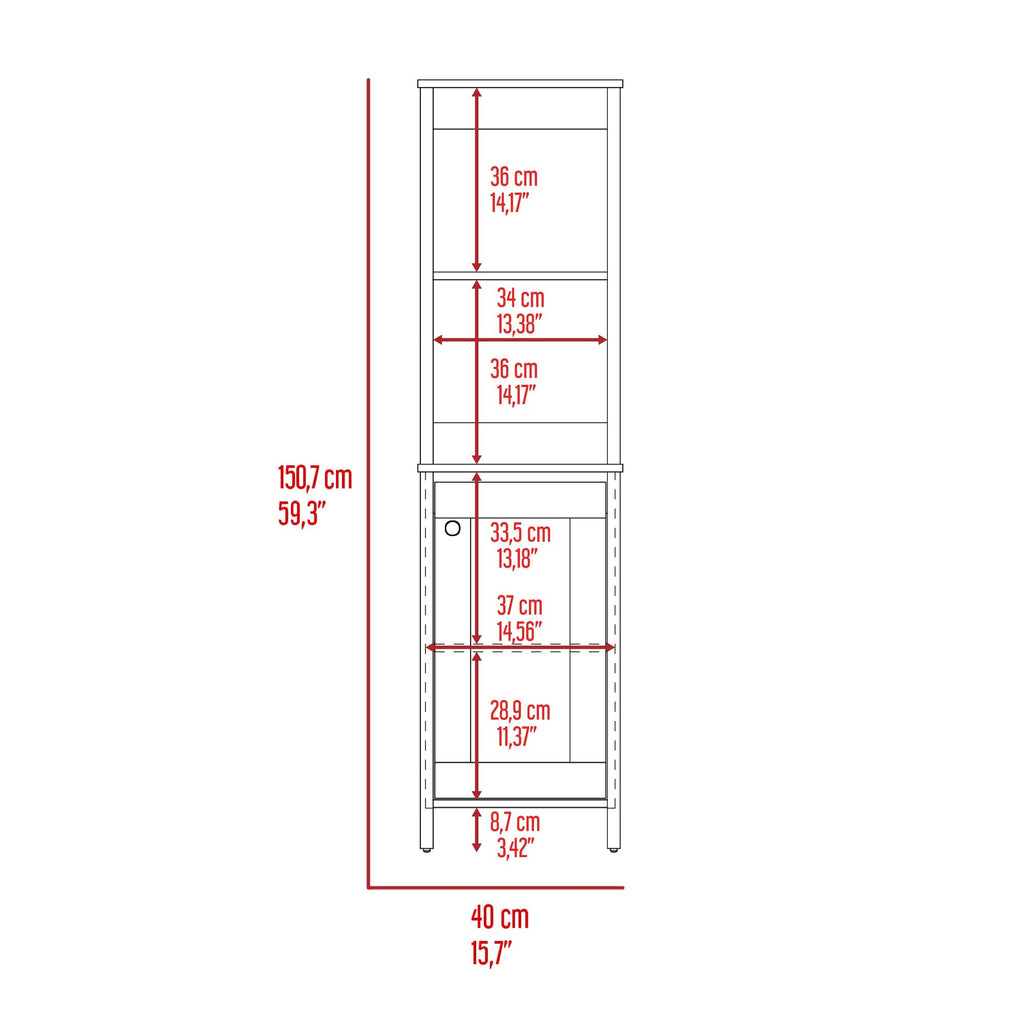 St. Clair Linen Cabinet with Open and Concealed Shelving