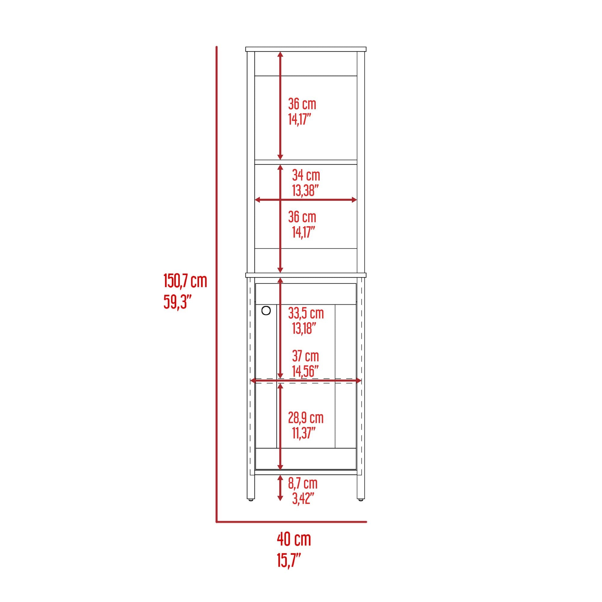 St. Clair Linen Cabinet with Open and Concealed Shelving