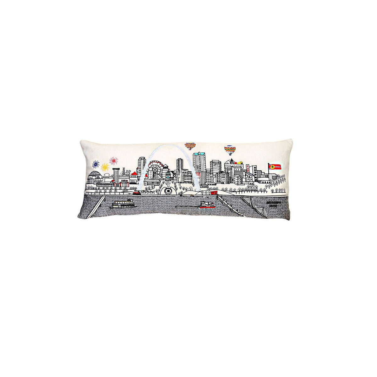 Embroidered St. Louis Landmark Pillow