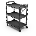 Foldable Utility Cart with Collapsible Shelves for Easy Storage and Mobility