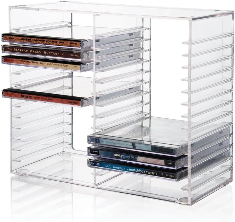 Stackable Clear Plastic CD Organizer – American Made with Rubber