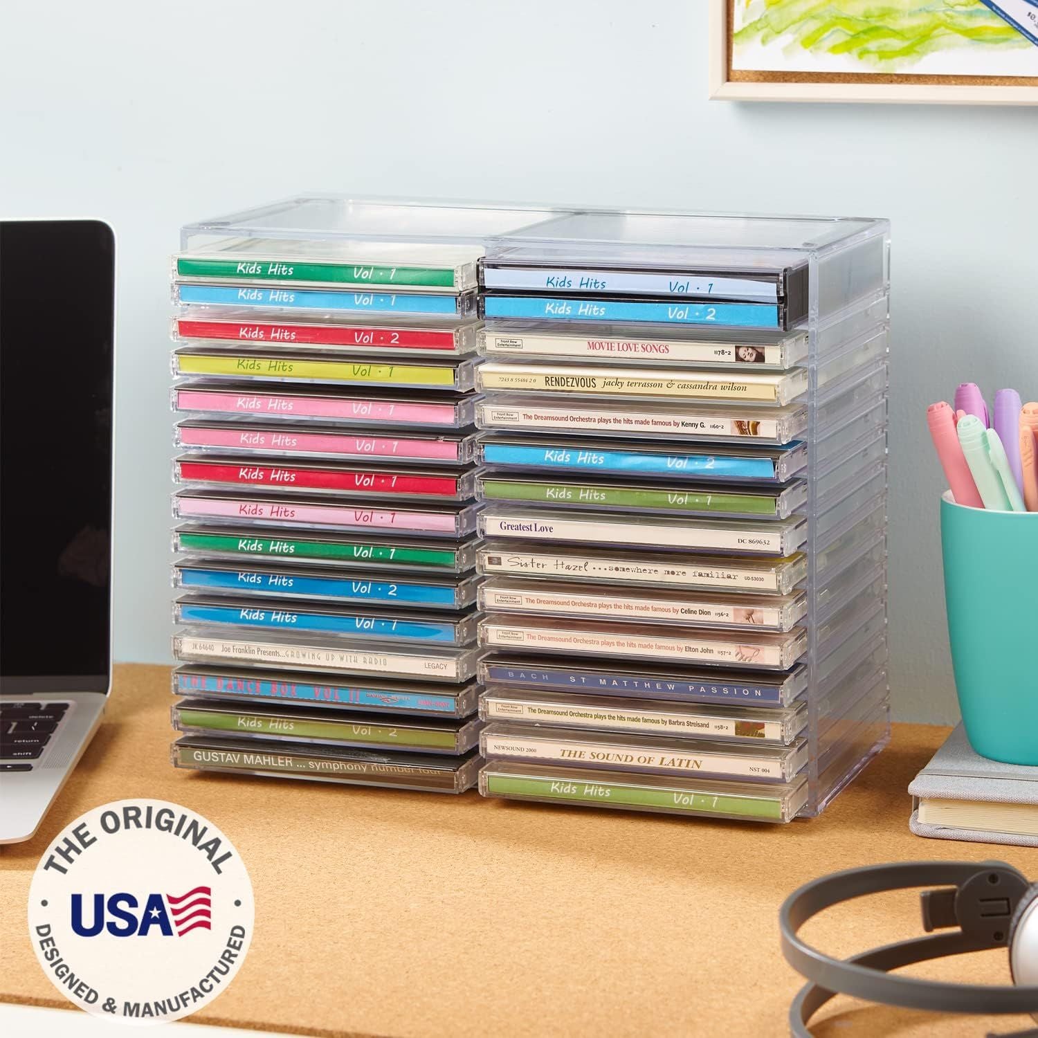 Stackable Clear Plastic CD Organizer – American Made with Rubber