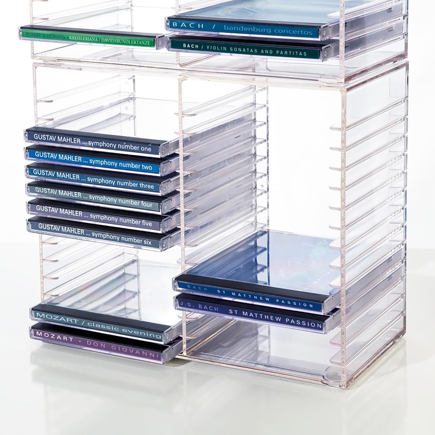 Stackable Clear Plastic CD Organizer – American Made with Rubber