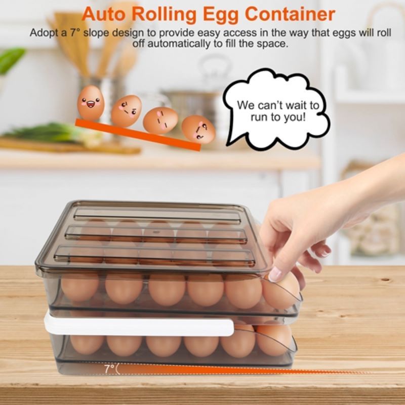 Stackable Egg Storage Box for Refrigerator Organization