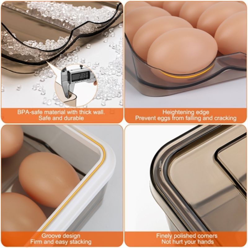 Stackable Egg Storage Box for Refrigerator Organization