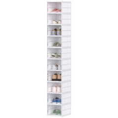 Foldable Shoe Storage Boxes with Clear Doors – 10 Pack No Assembly Needed