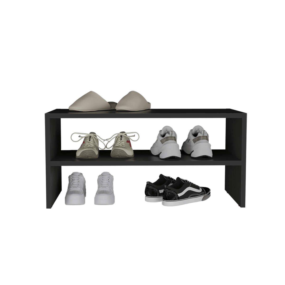 Stackable Shoe Rack with Two Spacious Shelves for Organized Bedroom Storage