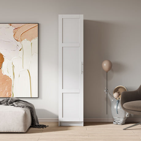Stackable Wall Mounted Storage Cabinet with Movable Shelves and Doors