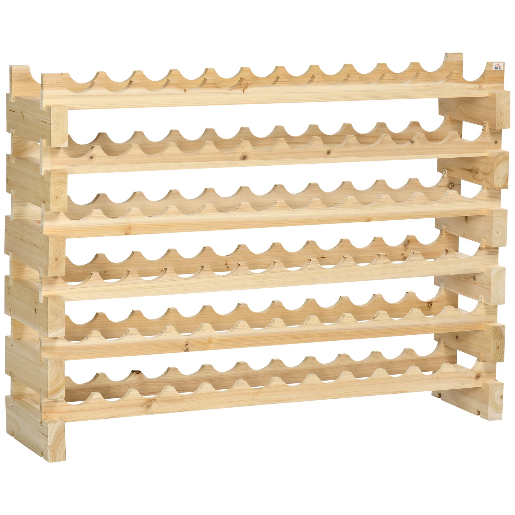 Stackable Wine Rack, Modular Storage Shelves, 72-Bottle Holder, Freestanding Display Rack