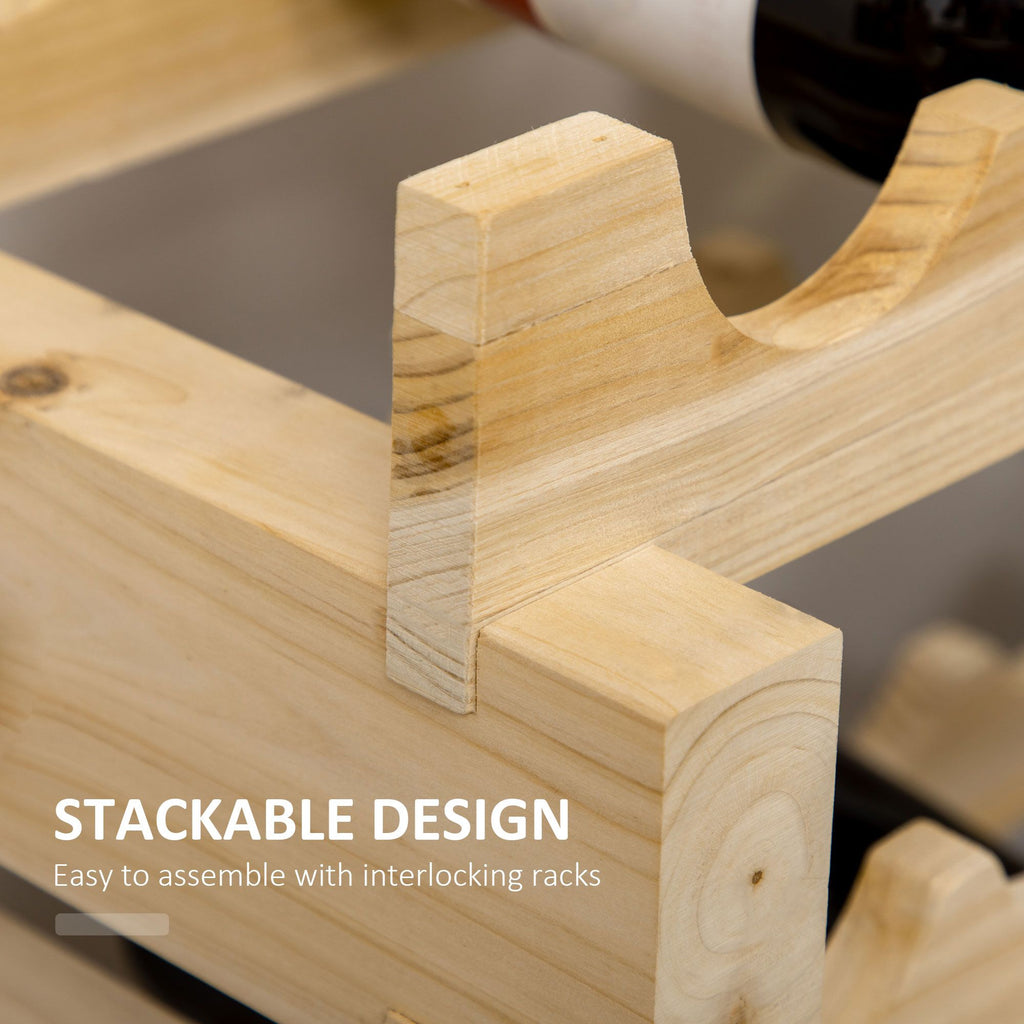 Stackable Wine Rack, Modular Storage Shelves, 72-Bottle Holder, Freestanding Display Rack