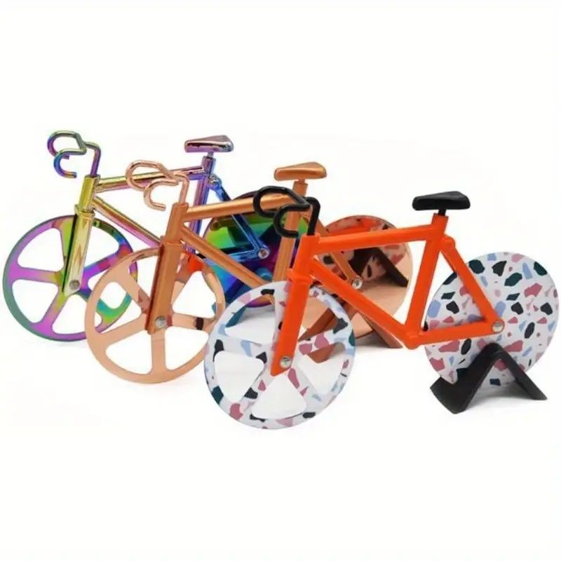 Innovative Bicycle-Shaped Pizza Cutter – Stainless Steel, Easy to Clean